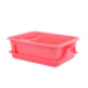 Lionstar Dish Rack 1L With Tray A-7 Sturdy Plastic Organizer for Kitchen Counter - 1 Tier Drying Rack with Drainboard, Plastic Sink Drainer