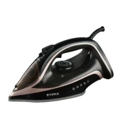 Venus Steam Iron Gold Finish 2400W, Chic Light Brown Design, Ceramic Plate, Anti Drip Function, Vertical Steam function, 380 ml. Water Tank, Self-Cleaning Option VSI-24SB