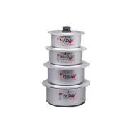 Nadstar8 Cookware Set 4Pcs Set With Lid Salvano Anodized Smooth Wooden Handle 2L, 4L, 5L, 7.5L, 1x4