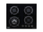 Built-In Gas Hob EH-604GL, 7mm Tempered Glass, 4 Gas Zones, Chinese Sabaf Burners, 3.3 kW Power, Iron Cast Pan Support, Battery Ignition