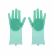 Silicone Hand Gloves Reusable, Heat Resistant for Kitchen, Bathroom, Dishwashing, Pet Grooming, Car Washing 1 Pair