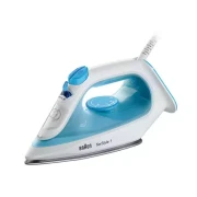 Braun Steam Iron 220ML Tank Dry and Spray Function 2000W 12710000-SI1050BL Adjustable Temperature Technology Ceramic Nonstick Plate Anti Drip Prevents Water Leakage