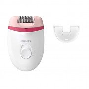 Philips Corded Compact Epilator Tanzania (White and Pink, BRE235/00) for gentle hair removal at home