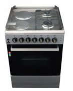 Delta Free Standing Cooker 60X60cm 2Gas + 2Electric Burners, Inox, DGC-6022.I