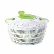 Decakila Manual Salad Spinner 4L 24.3x24.3x16.3 CM Fruits and Vegetables Quick Dryer Dry off and Drain Lettuce and Vegetable Wash & Salad Making Bowl with Plastic Colander KMTT088W