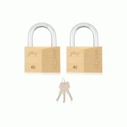 Godrej Sherlock 40mm Solid Brass Padlock, Rust Resistant & Hacksaw Resistant with Self Lock Mechanism for Luggage, Cycles Lockers & Doors 2pcs 2591