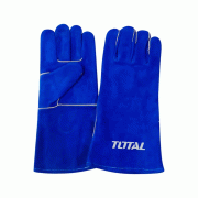 Total Welding Leather Gloves 14" with Kevlar Fire Line Sewing, Back to Cloth Edge, Royal Blue TSP15014