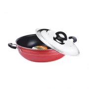 Orange Non-Stick Deep Kadai 7L with Stainless Steel Lid ONSC018