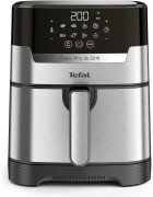 TEFAL Easy Fry & Grill Digital, 2-in-1, 1550 W, Healthy Cooking, Air Fryer + Grill, 8 Automatic Programs, Adjustable Temperature, 4.2 L/1.2 Kg Capacity, Timer, Stainless Steel & Plastic, EY505D27