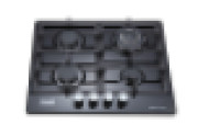 Built-In Hob EH-604BM, Black Matt Enamel Panel, Chinese Sabaf Burners, 4 Gas Zones, 3.3 kW Power, Iron Cast Pan Support, Battery Ignition