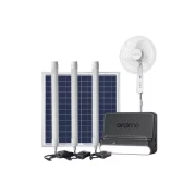 Oraimo Power Solar Fan,15W Fast Charging Solar Panel, 900 Lumens Brightness, Power the Small Home Appliance, 3 Ports for Phone Charging OPS-176 + LD-722