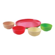 Cello Plastic Plate & Bowl Set Round Party 260 x 260 x 20 - 115 x 40mm 8pc Set (Pack of 3)