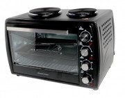 Westpoint Mini Oven Tanzania, 45L 2 Hotplate + Grill + Turnspit (Black, WOY-45215.4)
