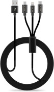 ESSE 3 in 1 Lightning ,Type C & Micro Cable 1M, ECB-USB37095, Black
