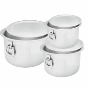 Nadstar8 Aluminium Sufuria 3pcs with Lid & Handle 210L, 250L, 300L Cookware Set Tope Cooking Pot for Commercial Use - Gauge 6 Kitchen Heavy Duty Tapela