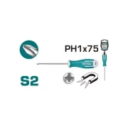 Total Phillips Screw Driver PH1 x 75mm THT26PH1075