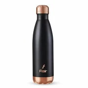 Flair Spark Vacuum Insulated Steel Bottle Black Color 24 Hours Hot and Cold, Aqua Water Bottle, Thermal Bottle, Leak Proof, Office, Gym, Home, Kitchen, Hiking, Treking, Travel 500ml