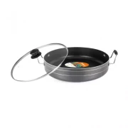 Orange Jumbo Fry Pan 32cm 6L Non-Stick with Glass Lid ONSC055