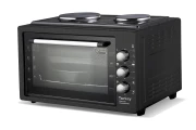 Nikai Oven 20L 2 Hot Plate 1800W 6 Stages Heating Selector 100-250ºC Adjustable Temperature 60 Minutes Timer With Bell NT4520RHT Black