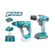 Total Drill Machine & Rotary Hammer Cordless Li-Ion 2pc Combo TCKLI2008
