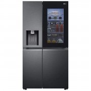 LG 674L Side by Side Refrigerator Frost Free InstaView Door-in-Door, Knock Knock Fridge - GC-X257CQES, Matt Black