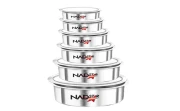 Nadstar8 Aluminum Sufuria 6pcs with Lid 19-20-21-22-23-24 Cookware Set Tope Cooking Pot with Lid for Commercial Use - Kitchen Heavy Duty