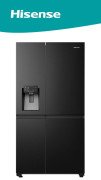 Hisense Refrigerator 601L Side by Side with Water Dispenser and Freezer  - No Frost Freestanding Fridge with LED Display, Multi air flow system Black(H780SB-IDL)