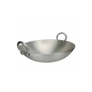 Nadstar8 Aluminium Karai 13" No6 Heavy Base Aluminum Kadai Deep Frying Kadai with Handle for Kitchen