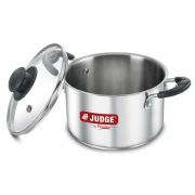 Judge Classic Stainless Steel Casserole with Glass Lid - 18cm (2.5L) Gas and Induction Compatible - Cook & Serve 37268
