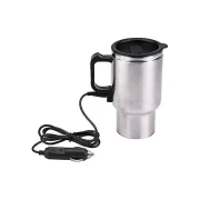 Vehicle Heating Cup - 450ml Electric Car Kettle, Ideal for Camping and Travel, Perfect for Water, Coffee, and Milk, 12V Stainless Steel Thermal Mug.