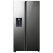 SAMSUNG 617L Side by Side Refrigerator, No Frost, Digital Inverter, Mirror Black (RS64R53112A)