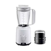 Braun Blender 1.5L 600w PowerBlend Triangular Glass Jug, 2 Speed, Ice Crushing Function, JB0115WH