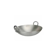 Nadstar8 Aluminium Karai No4 Heavy Base Aluminum Kadai Deep Frying Kadai with Handle for Kitchen