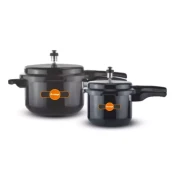 Orange Black Magic Pressure Cooker 5L with Outer Lid, Hard Anodized OAPC170