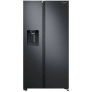 SAMSUNG 617L Side by Side Fridge, Non-plumbed Water & Ice dispenser, Gentle Black RS64R5311B4
