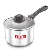 Judge Classic Stainless Steel Sauce Pan with Glass Lid - 14cm (1.4L) Gas and Induction Compatible 37272