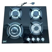 Digi Wave Hob 4 Gas Burner with Auto Ignition 60x60x 8MM Tempered Glass DWGC 2002