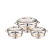 Hotpot Esteelo Queen Flower 3000/4000/6000 Stainless Steel Casserole Insulated Food Warmer With Steel Handle