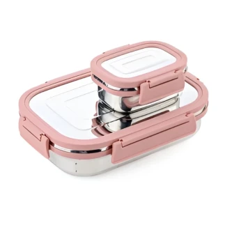 Apex Jerry Lunch Box 700ml and 200ml Steel Body Leak Proof Containers 2pc Set 450186