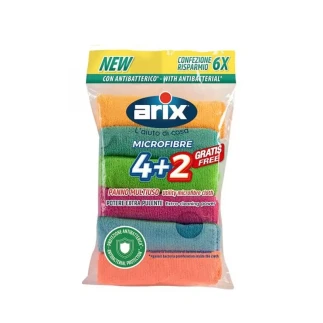 Arix Utility Microfibre Cloth Antibacterial 6pcs Set 28609 (Pack of 3)