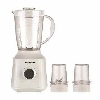 Nikai Blender 1.5l with Dry and Wet 2 Grinders 300w NB1900NA1 3 Plastic Jars 1 Cofee Grinder & 1 Meat Mincer 2 Speed With Pulse
