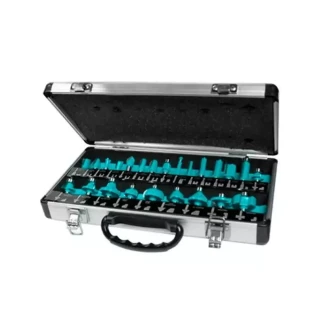 Total 24pcs Router Bit Set with Shank 6mm, Aluminium Case TACSR02406