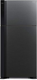 Hitachi 550L Refrigerator Double Door, Top Freezer Black R-V700PUN7KBBK