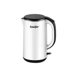 Sonifer Cordless Fast Electric Heating Kettle 1.8L, 220V, 1500W Stainless Steel White SF-2091