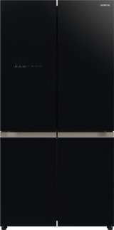 Hitachi 650L  Refrigerator Side by Side 4 Door Premium ,10 Year Warranty on Inverter Compressor, French Door Fridge Dual Fan Cooling, Automatic Ice Maker-Quick Freezing Glass Black(R-WB720PUN7BBK)