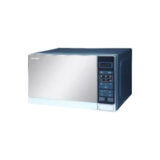 Sharp Digital Solo Microwave Oven 20L 800W with 11 Power Levels, Mirror Finish Door, Timer Function Silver R-20MT(S)