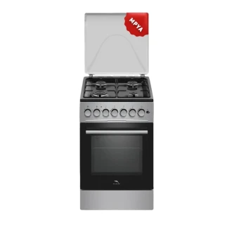 Dolphin Free Standing Cooking Range 50x50, 4 Gas Burners, Electric Oven, Silver FS05050S-4G/E