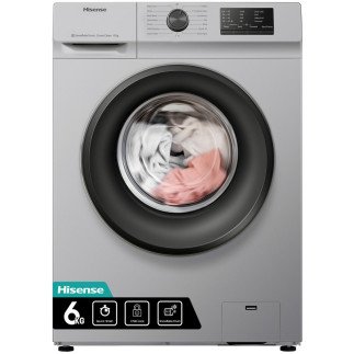 Hisense Washing Machine, 6kg, Automatic Laundry Machine, A+++ Energy Rating Washer with Child Lock, Super Quick Wash, Wash Time Remaining Indicator - Model WFVC6010S
