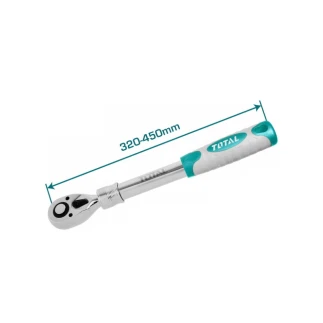 Total Extendable Ratchet Wrench 1/2" 72T Heat Treatment, Chromed Plated THT106128L
