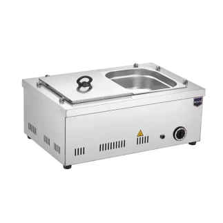 Remta Tabletop Bain Marie 2000W 2 Bowl Steam Basis, Thermostat Control, Stainless Steel Containers & Body RMT20